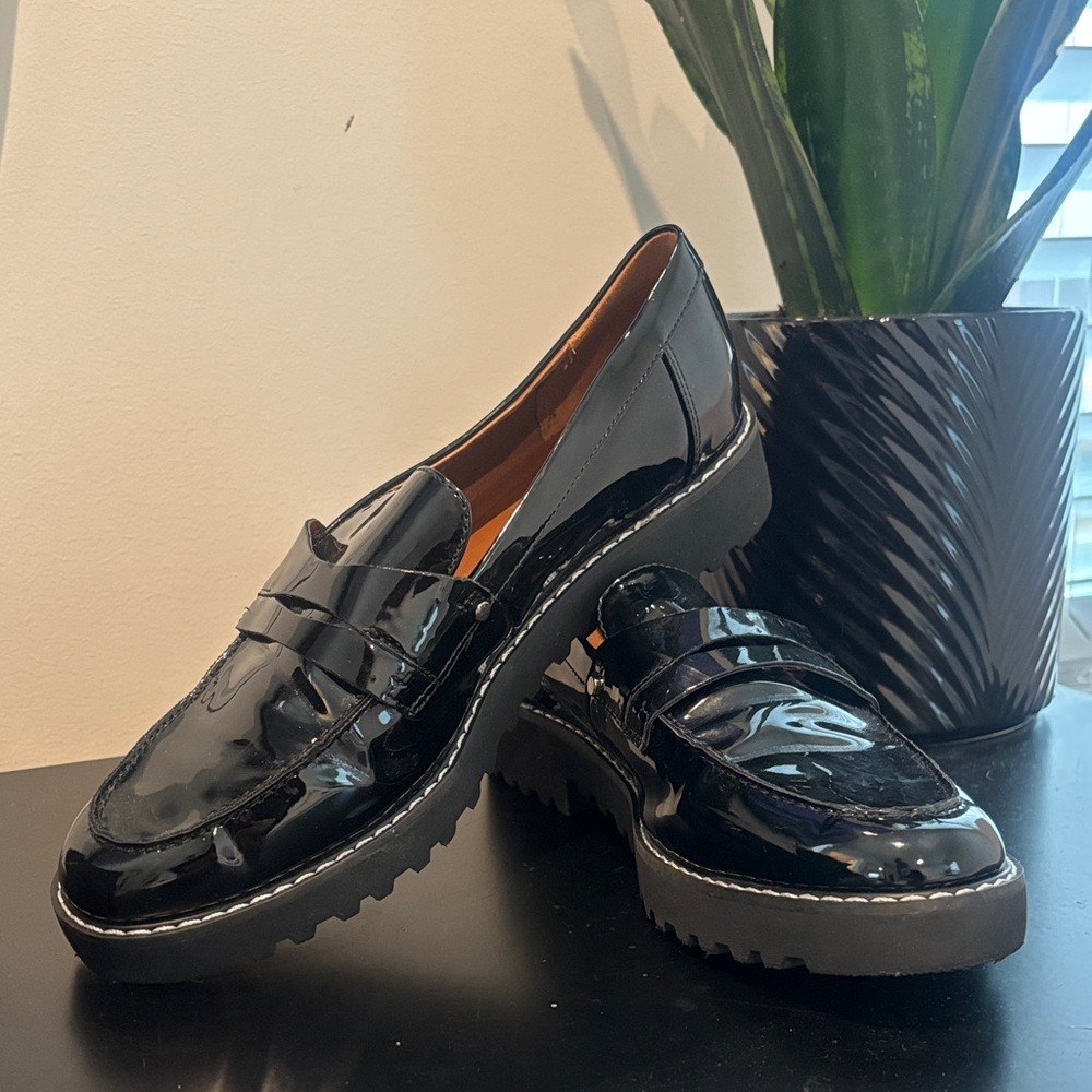 Franco sarto Black Patent Leather Loafers